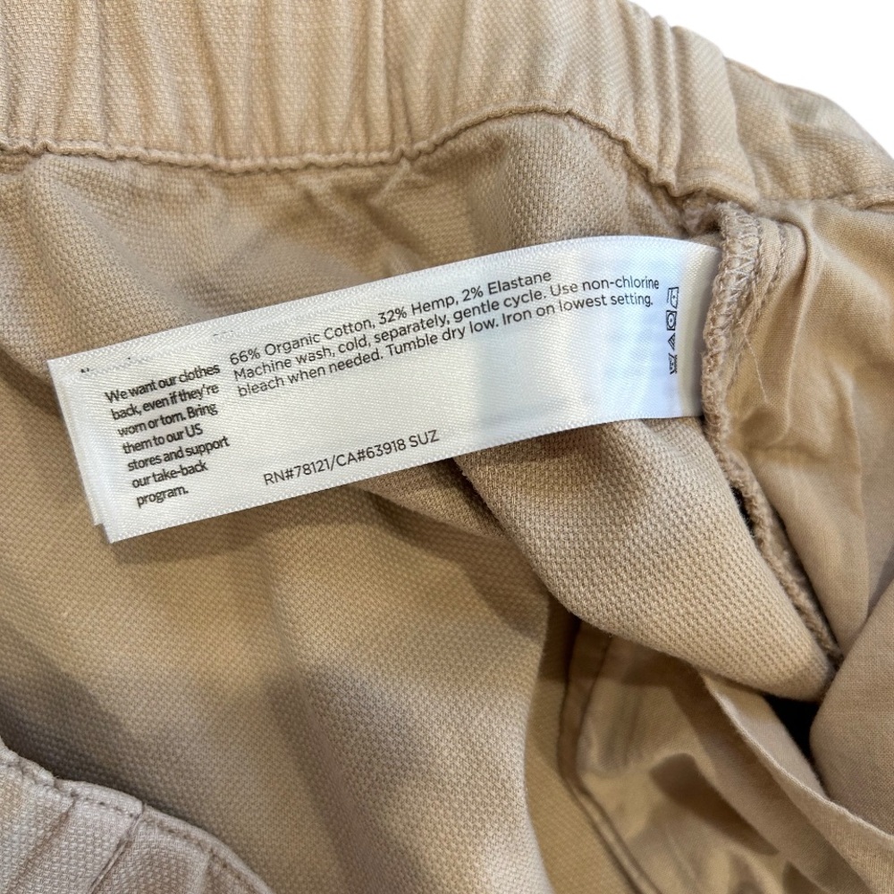 Eileen Fisher Cotton Hemp Stretch Wide Leg Cropped Pants XXS beige minimalist - Picture 11 of 11